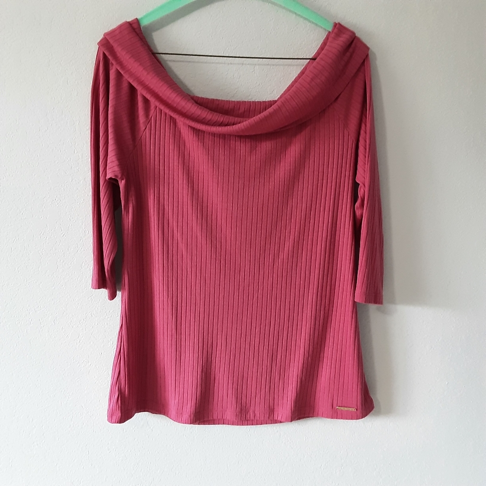 Michael Kors Cowl Neck Blouse w 3/4 Sleeves Women's Large